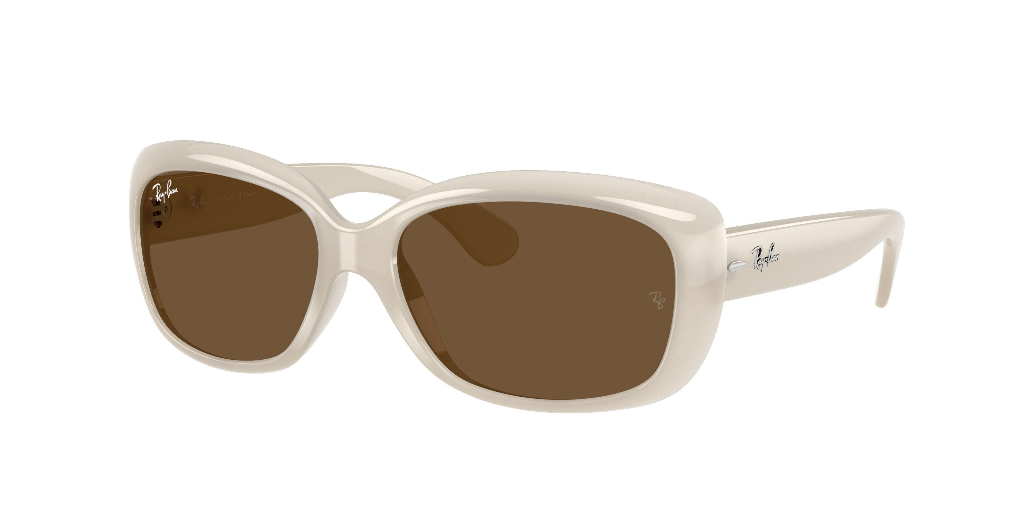 Sonnenbrillen Ray-Ban Jackie Ohh RB 4101 (688753) farbe avorio opalino form schmetterling gläser marrone scuro