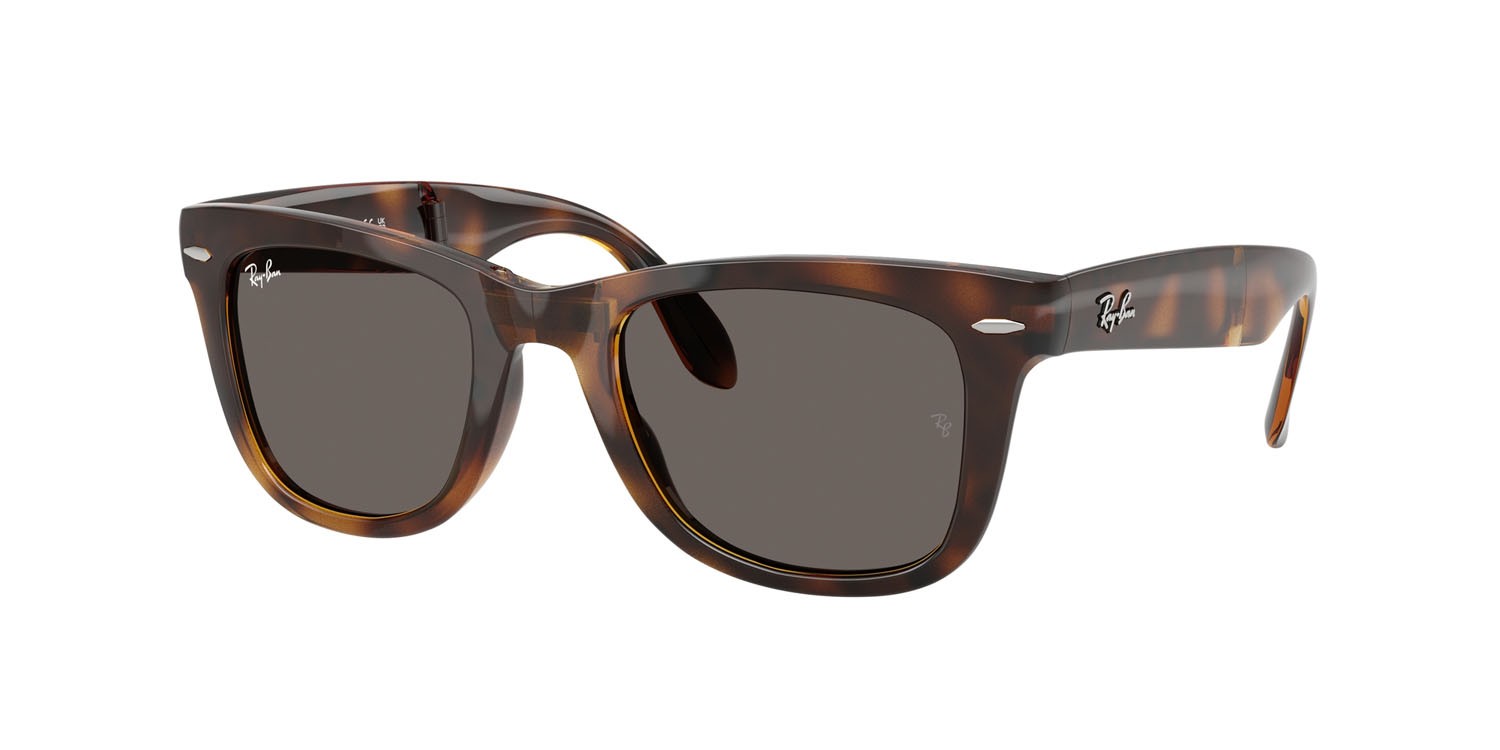 Sonnenbrillen Ray-Ban Folding Wayfarer RB 4105 (710/B1) farbe havana form quadratisch gläser grigio scuro