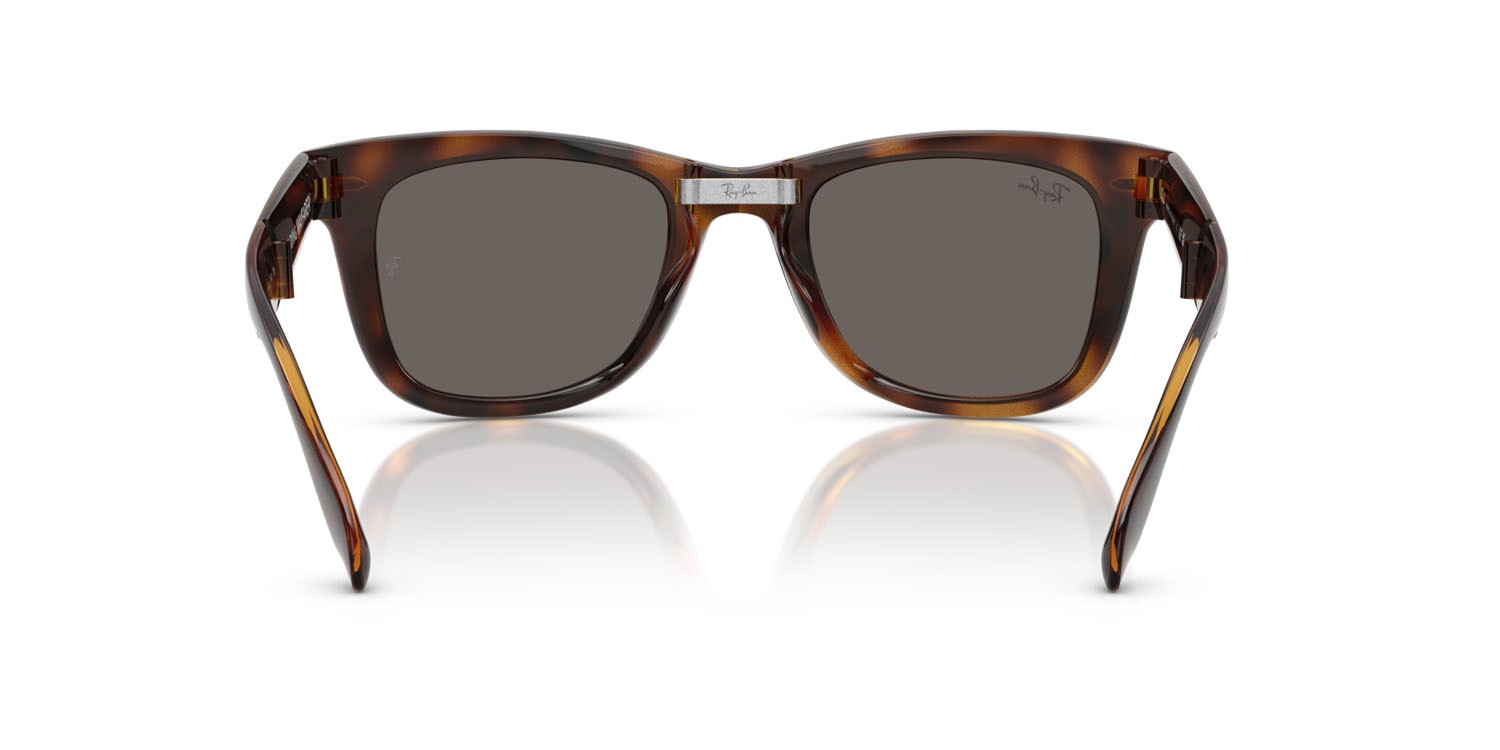 Sonnenbrillen Ray-Ban Folding Wayfarer RB 4105 (710/B1) farbe havana form quadratisch gläser grigio scuro