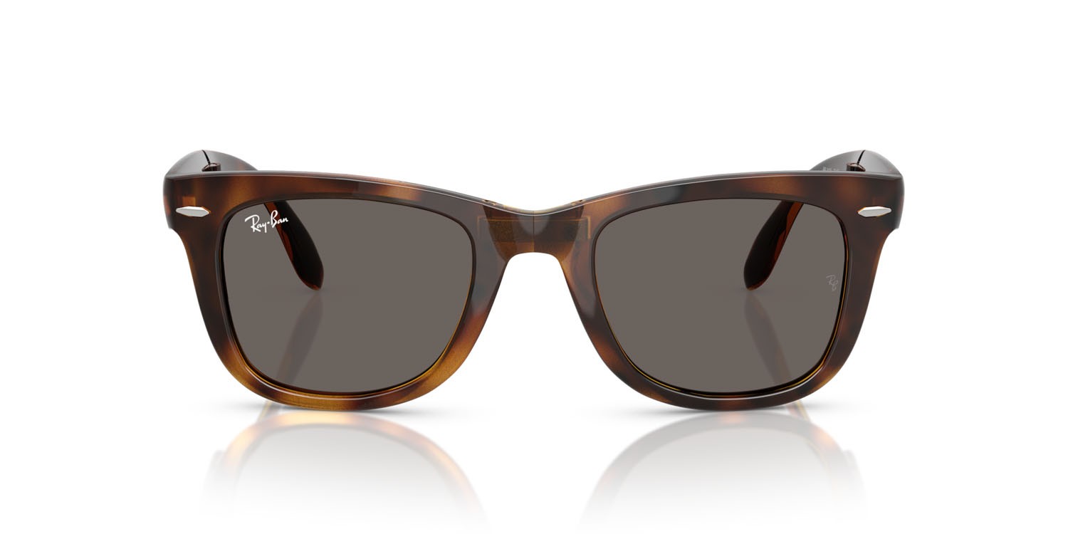 Sonnenbrillen Ray-Ban Folding Wayfarer RB 4105 (710/B1) farbe havana form quadratisch gläser grigio scuro