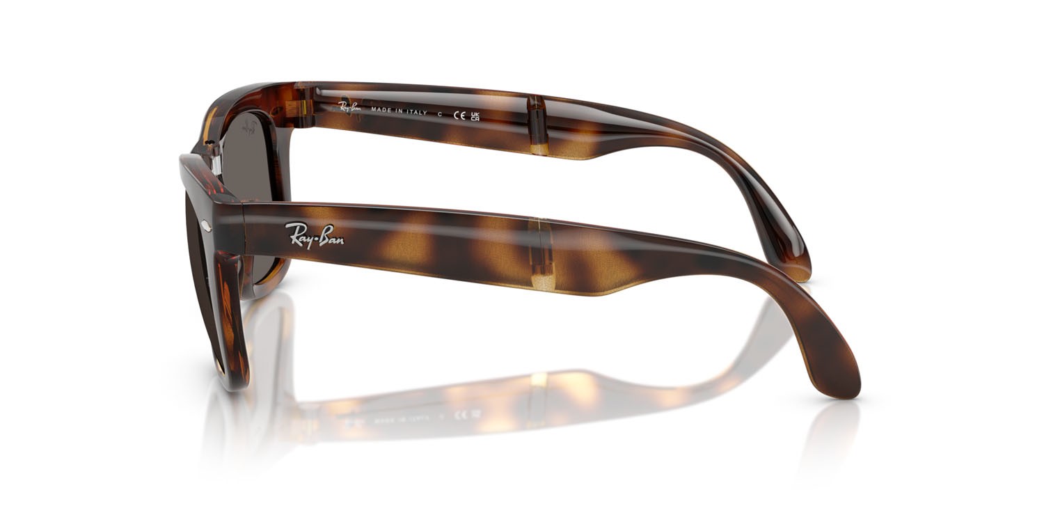 Sonnenbrillen Ray-Ban Folding Wayfarer RB 4105 (710/B1) farbe havana form quadratisch gläser grigio scuro