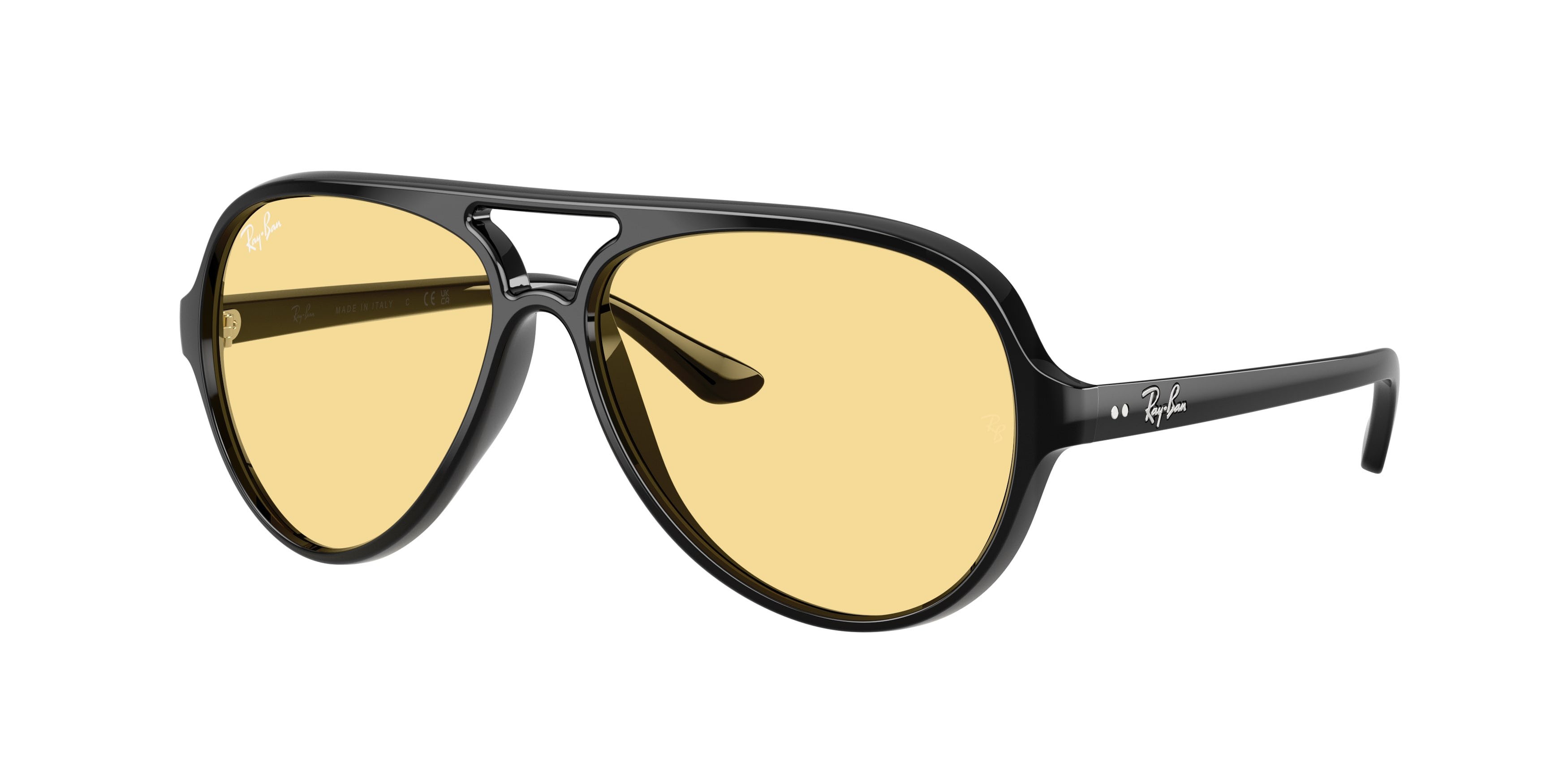 Sonnenbrillen Ray-Ban Cats 5000 RB 4125 (601/R6) farbe nero form aviator gläser giallo