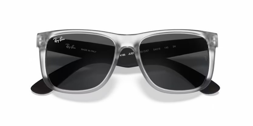 Sonnenbrillen Ray-Ban Justin Color Mix RB 4165 (651287) farbe rubber transparent form quadratisch gläser dark grey