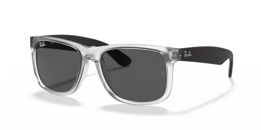 Sonnenbrillen Ray-Ban Justin Color Mix RB 4165 (651287) farbe rubber transparent form quadratisch gläser dark grey