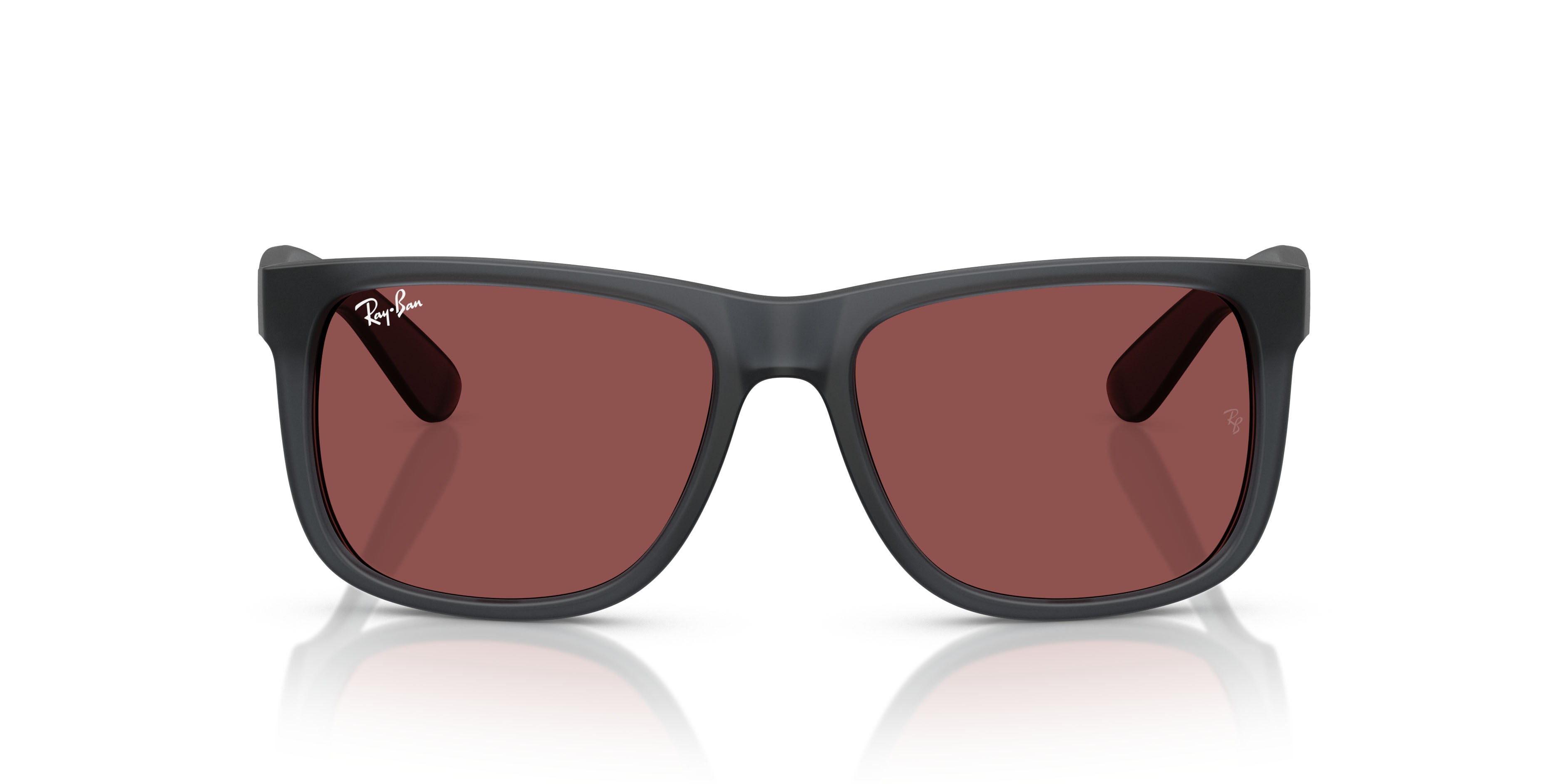 Sonnenbrillen Ray-Ban Justin RB 4165 (687375) farbe grigio opale form quadratisch gläser violetto scuro