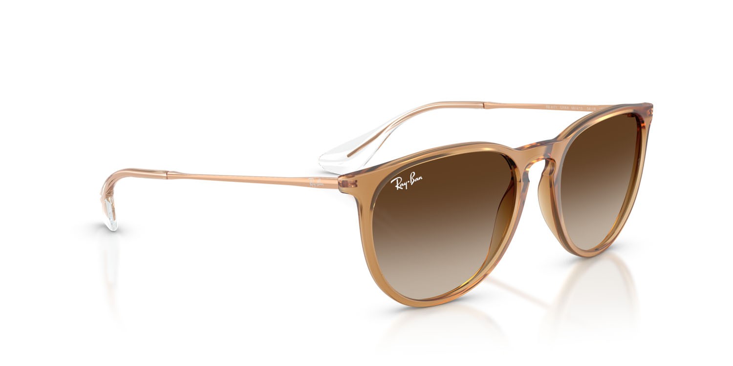 Sonnenbrillen Ray-Ban Erika RB 4171 (681413) farbe beige effetto gommato form pantos gläser marrone sfumato