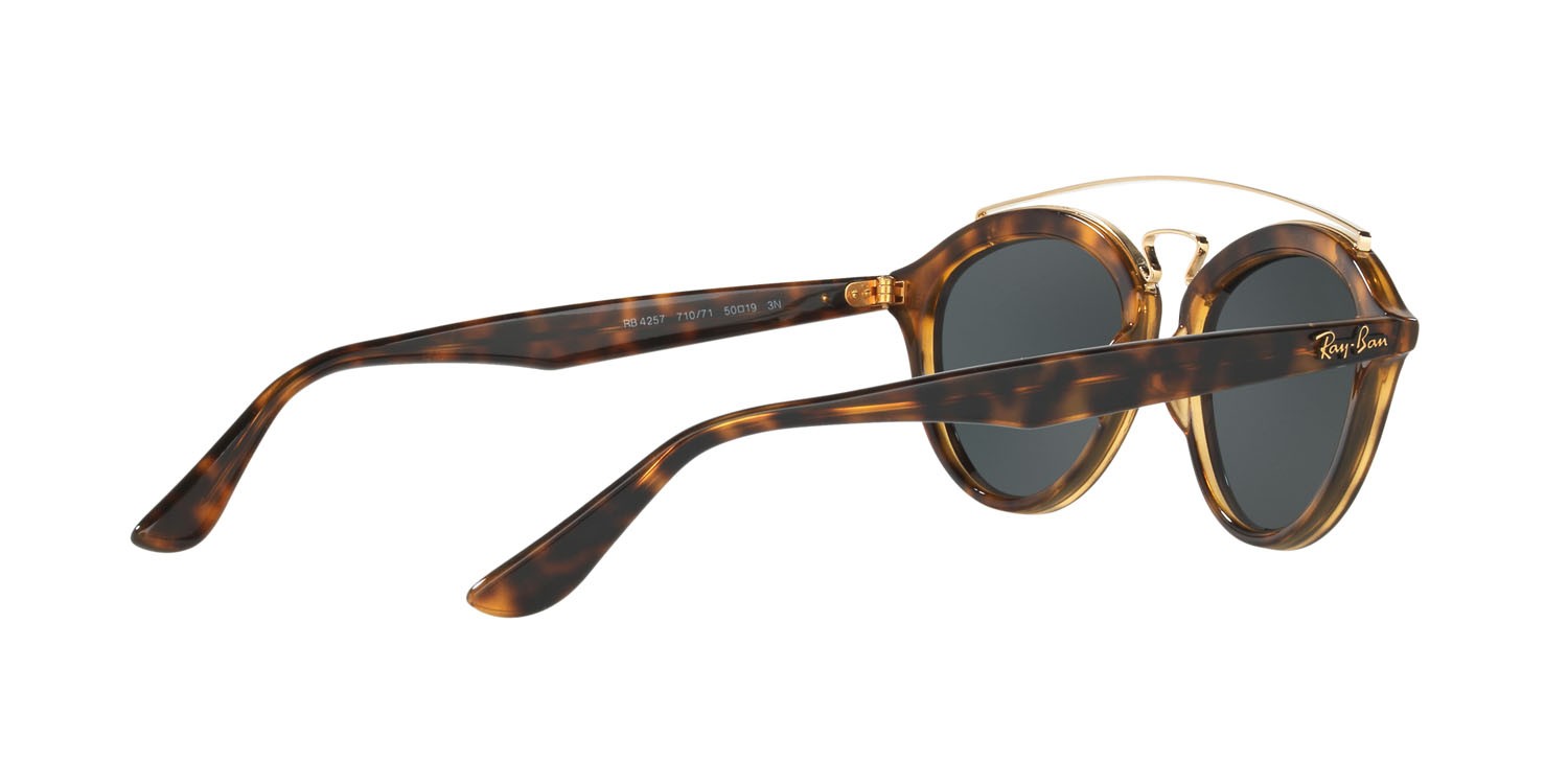 Sonnenbrillen Ray-Ban New Gatsby II RB 4257 (710/71) farbe havana chiaro form pantos gläser g-15 verde