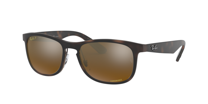 Sunglasses Ray-Ban Chromance RB 4263 (894/A3) color matte havana shape square lenses bronze polar mirror gold