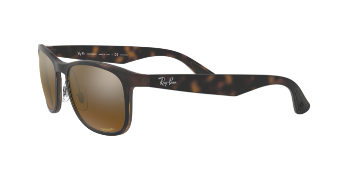 Sunglasses Ray-Ban Chromance RB 4263 (894/A3) color matte havana shape square lenses bronze polar mirror gold