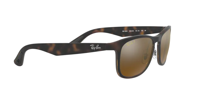 Sunglasses Ray-Ban Chromance RB 4263 (894/A3) color matte havana shape square lenses bronze polar mirror gold
