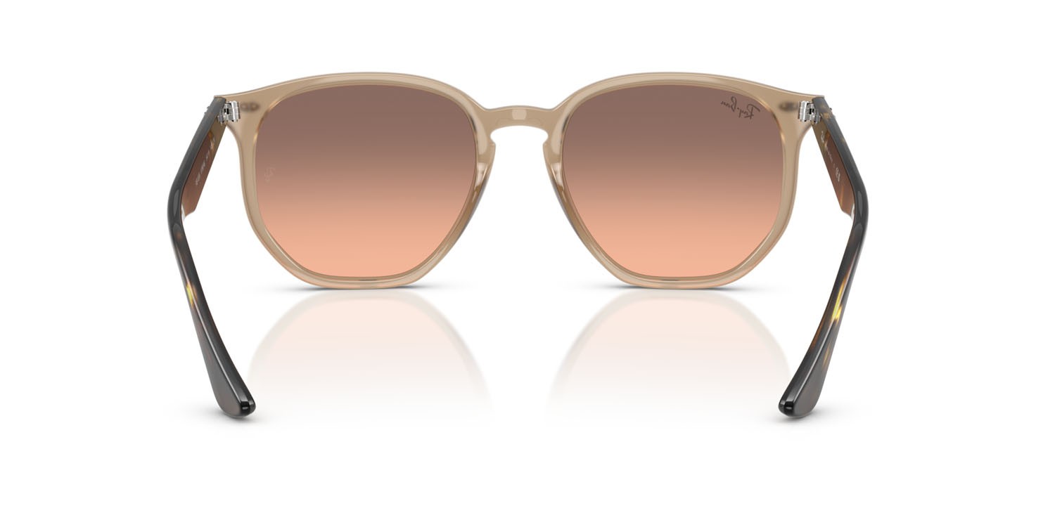Occhiali da sole Ray-Ban RB 4306 (678846) colore tortora forma irregolare lenti rosa sfumato grigio