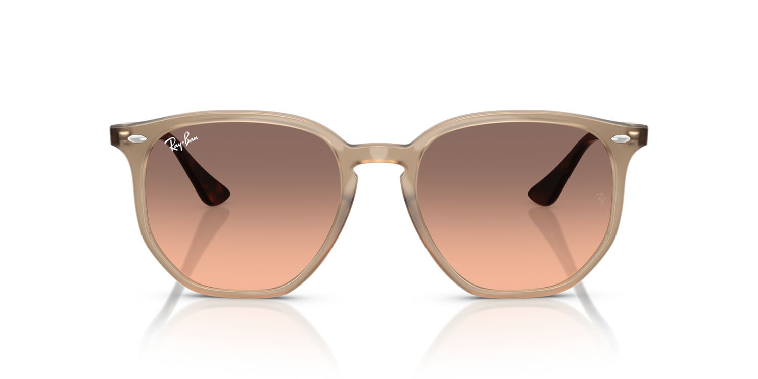 Occhiali da sole Ray-Ban RB 4306 (678846) colore tortora forma irregolare lenti rosa sfumato grigio