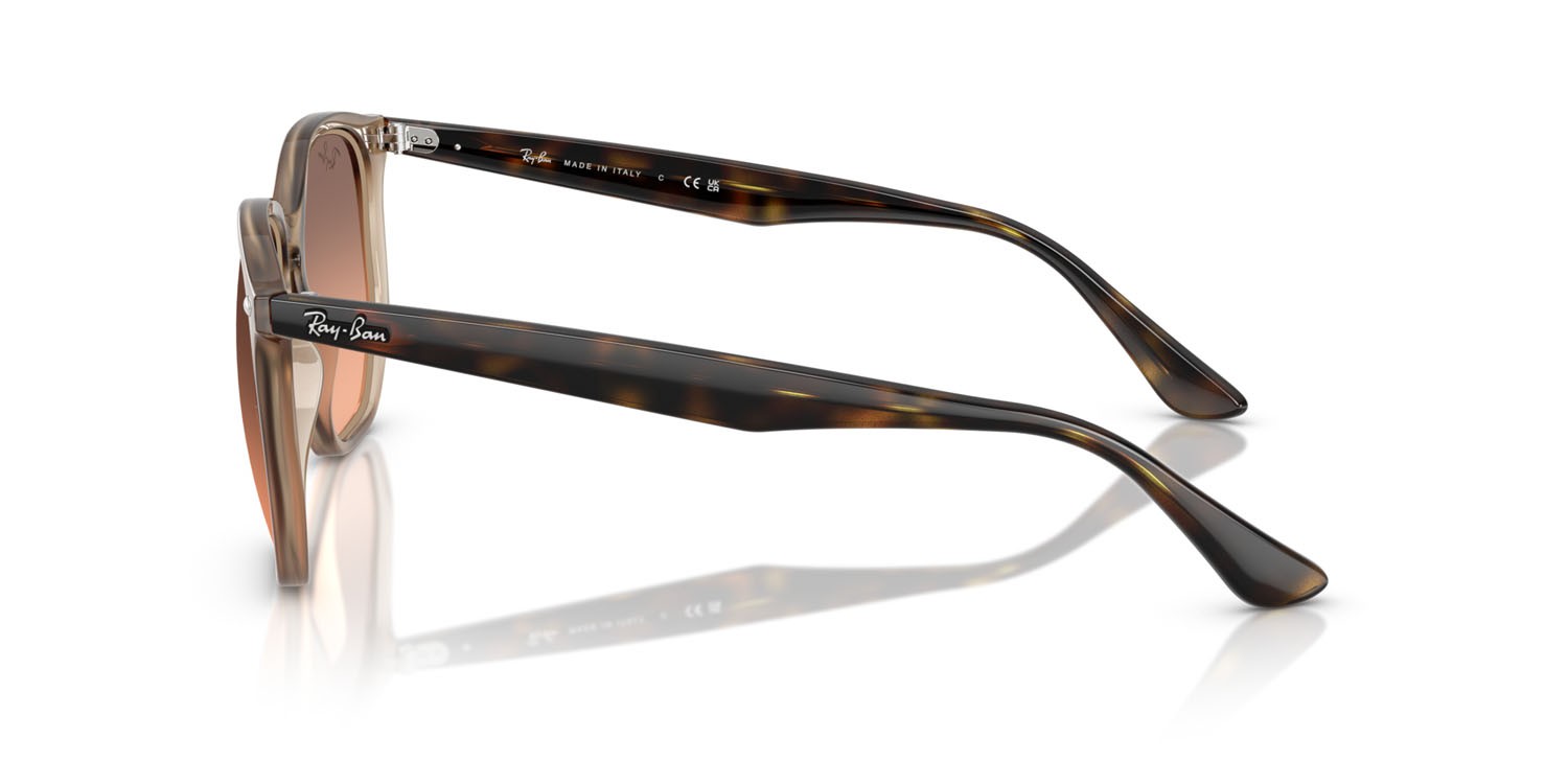 Occhiali da sole Ray-Ban RB 4306 (678846) colore tortora forma irregolare lenti rosa sfumato grigio
