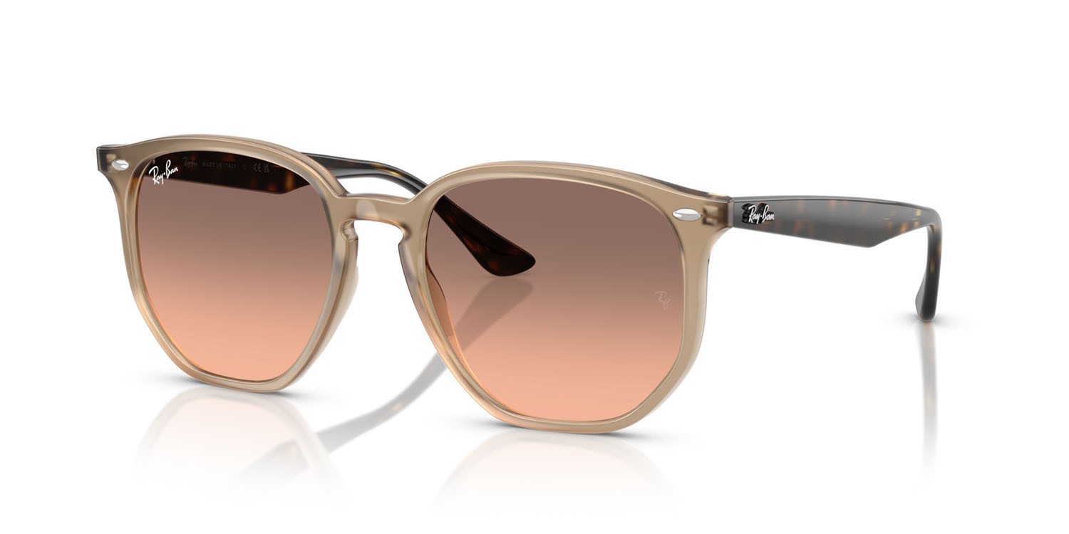Occhiali da sole Ray-Ban RB 4306 (678846) colore tortora forma irregolare lenti rosa sfumato grigio