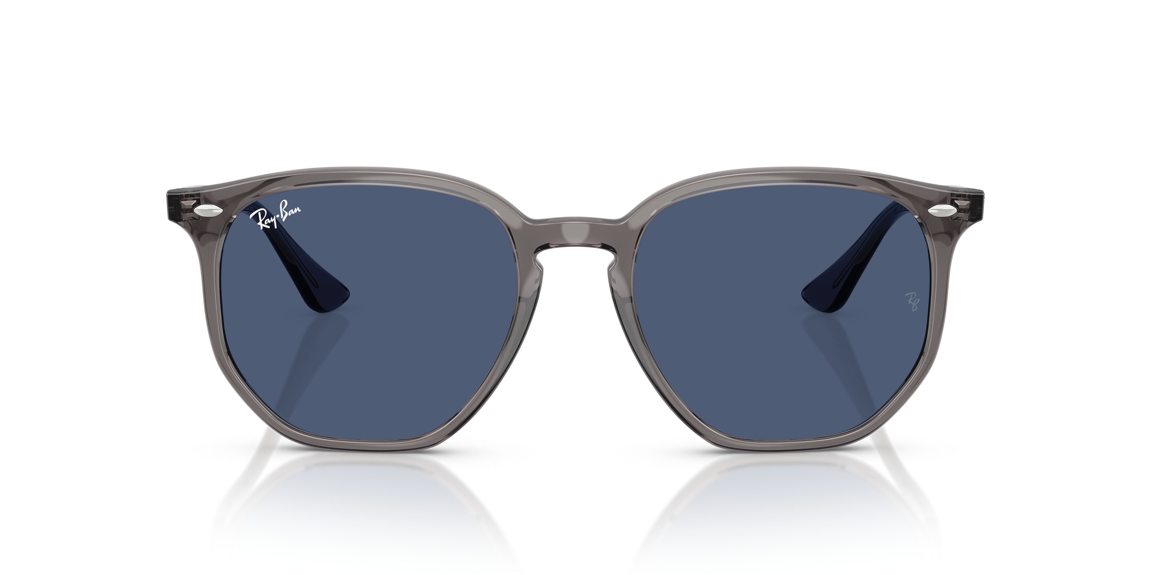 Sonnenbrillen Ray-Ban RB 4306 (687380) farbe grigio opale form unregelmäßig gläser blu scuro