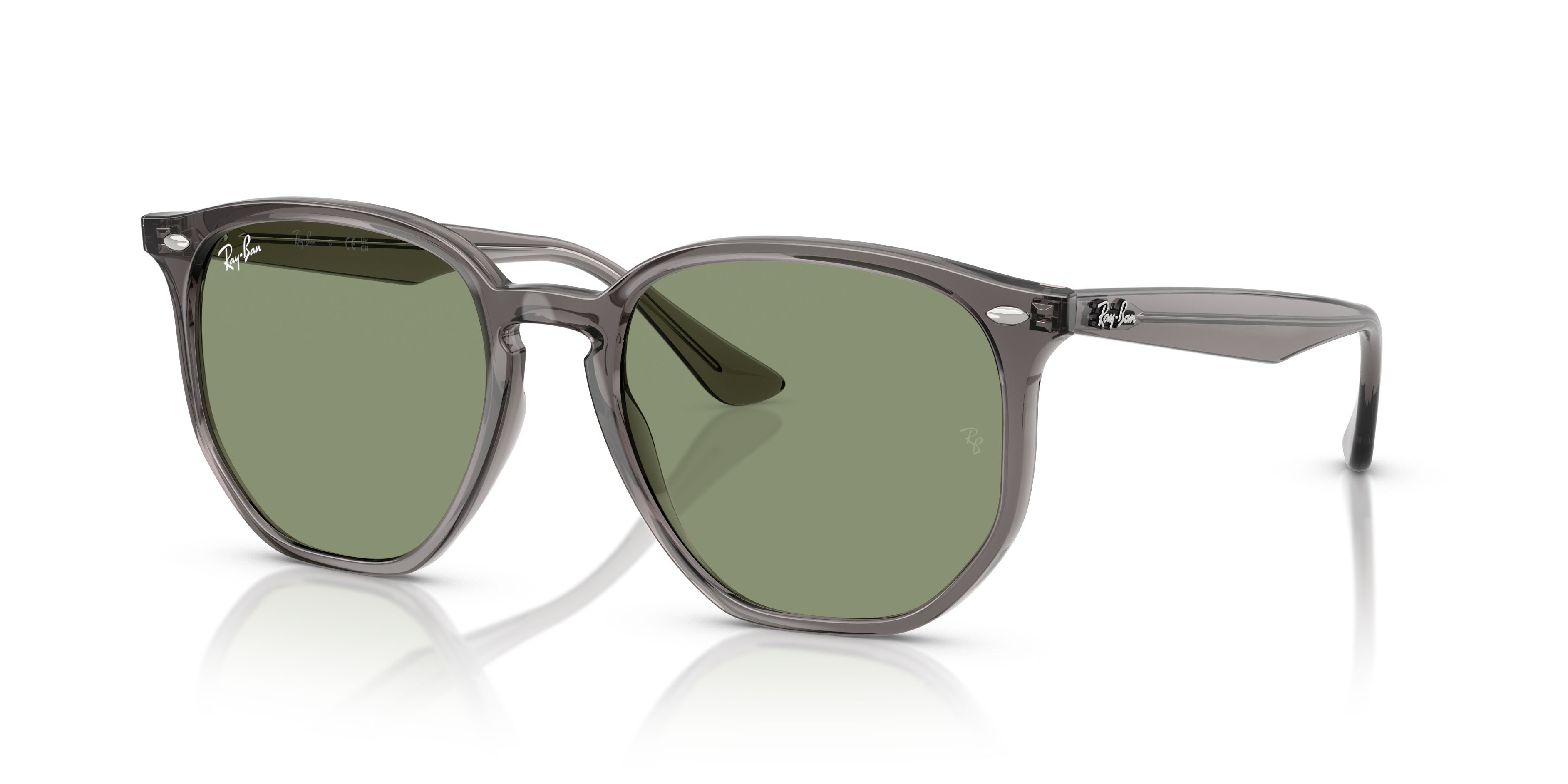 Sonnenbrillen Ray-Ban RB 4306 (687382) farbe grigio opale form unregelmäßig gläser verde