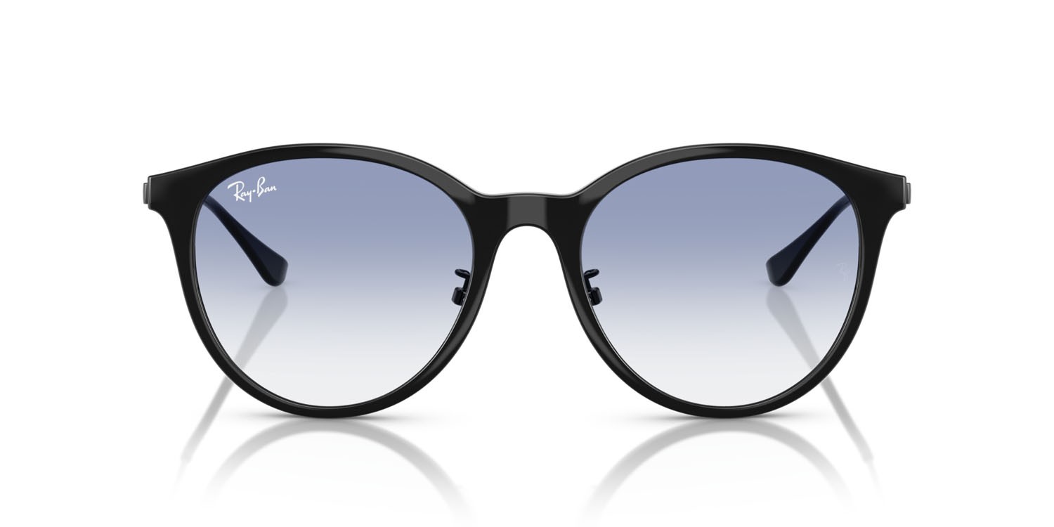 Sonnenbrillen Ray-Ban RB 4334D (601/19) farbe nero form quadratisch gläser trasparente sfumato azzurro