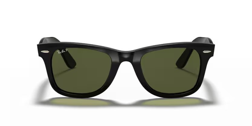 Sunglasses Ray-Ban Wayfarer Ease RB 4340 (601/58) color black shape square lenses green polarized