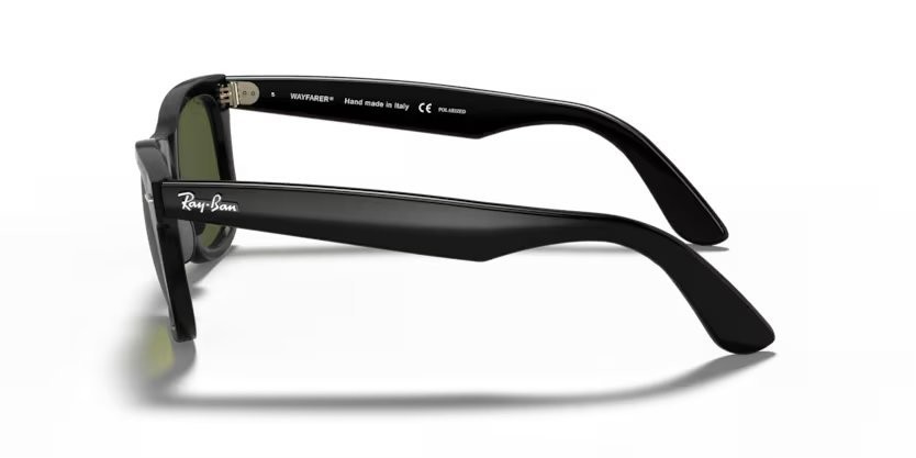 Sunglasses Ray-Ban Wayfarer Ease RB 4340 (601/58) color black shape square lenses green polarized