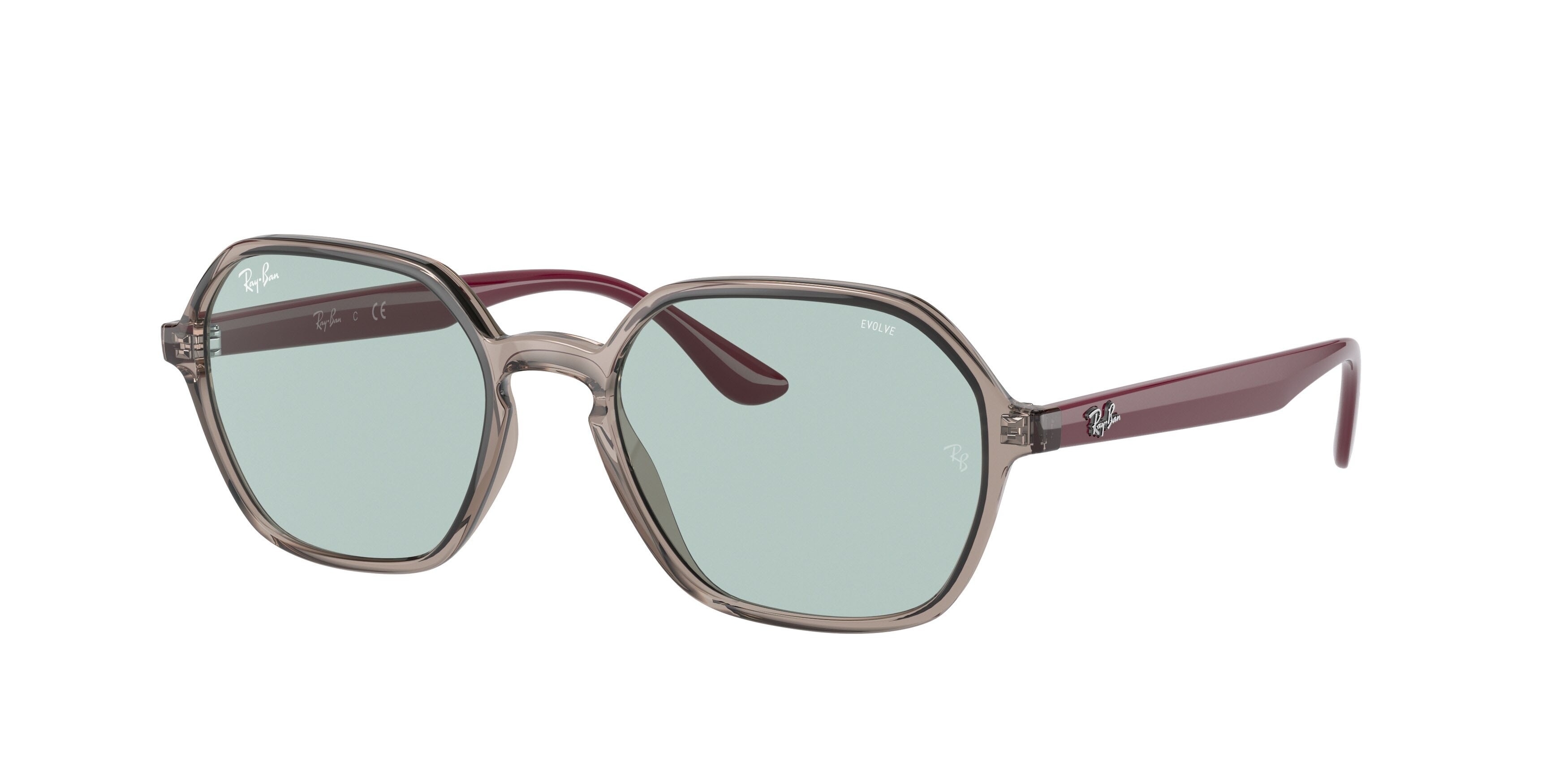Sonnenbrillen Ray-Ban RB 4361 (6572Q5) farbe grigio trasparente form unregelmäßig gläser green photochromic