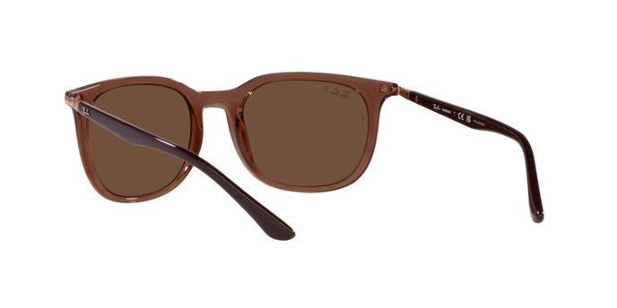 Sonnenbrillen Ray-Ban RB 4386 (6652AN) farbe marrone trasparente form quadratisch gläser marrone