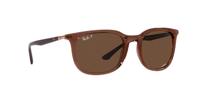 Sonnenbrillen Ray-Ban RB 4386 (6652AN) farbe marrone trasparente form quadratisch gläser marrone