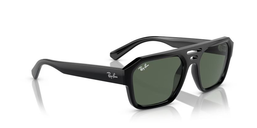 Occhiali da sole Ray-Ban Corrigan RB 4397 (667771) colore nero forma irregolare lenti verde scuro