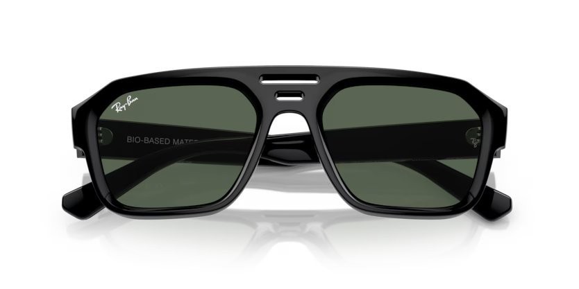 Occhiali da sole Ray-Ban Corrigan RB 4397 (667771) colore nero forma irregolare lenti verde scuro