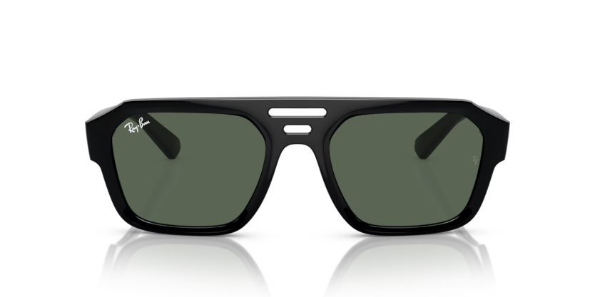 Occhiali da sole Ray-Ban Corrigan RB 4397 (667771) colore nero forma irregolare lenti verde scuro