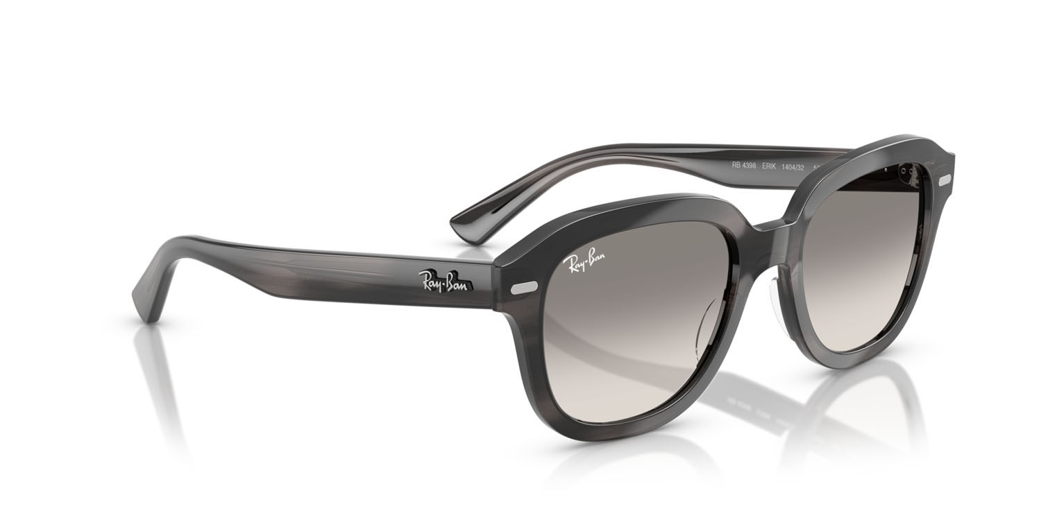 Sonnenbrillen Ray-Ban Erik RB 4398 (140432) farbe striato grigio form quadratisch gläser trasparente sfumato grigio