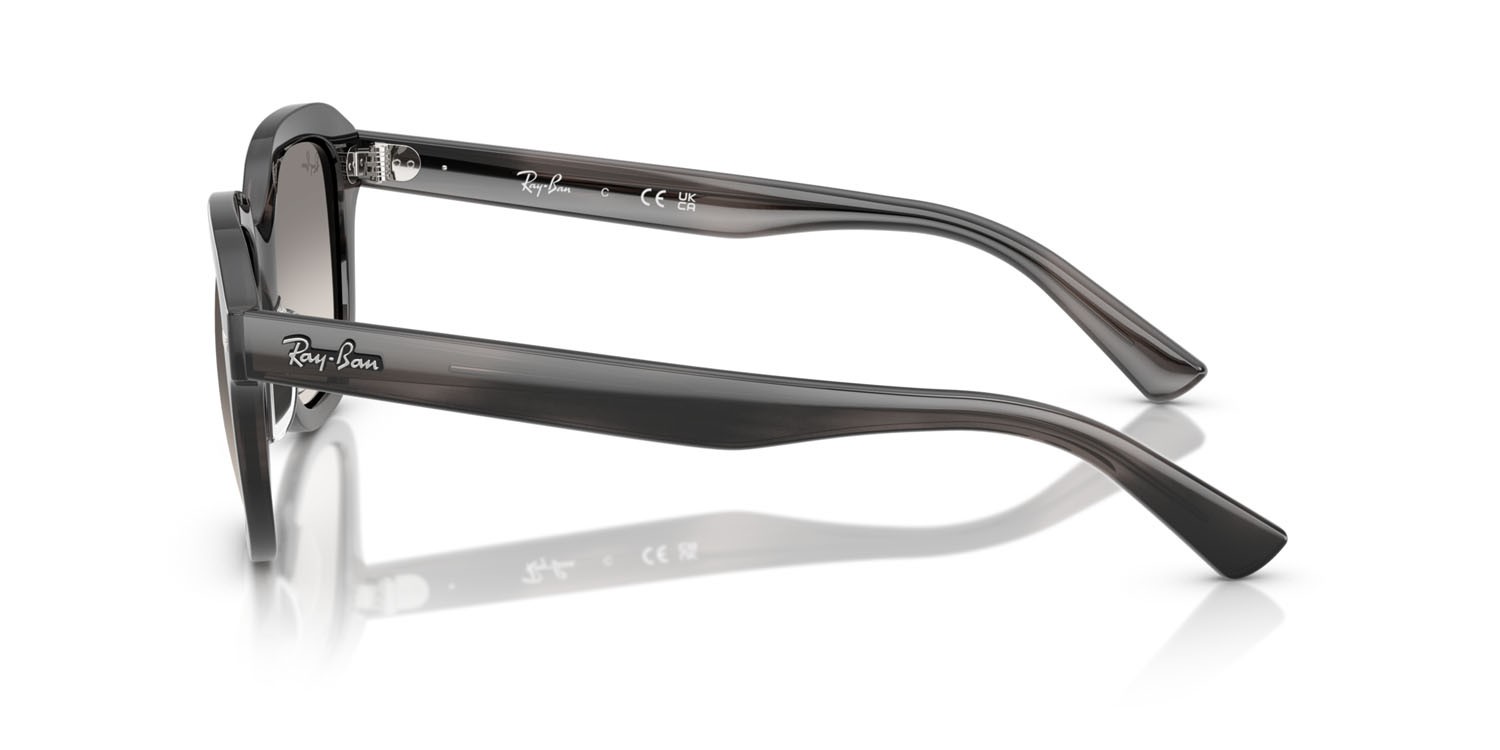 Sonnenbrillen Ray-Ban Erik RB 4398 (140432) farbe striato grigio form quadratisch gläser trasparente sfumato grigio