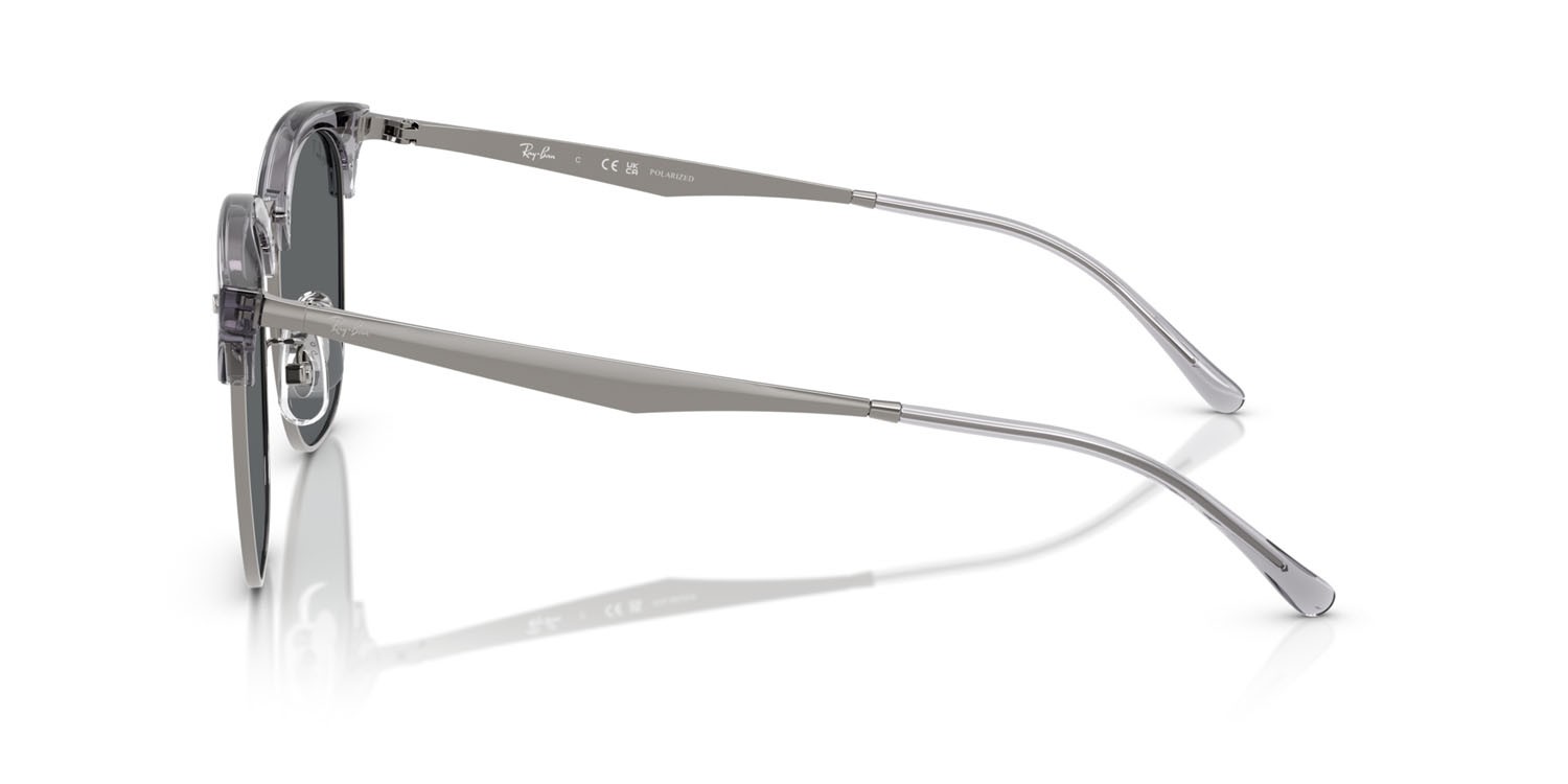 Sunglasses Ray-Ban RB 4418D (679281) color grigio trasparente su gunmetal shape square lenses polar grigio scuro