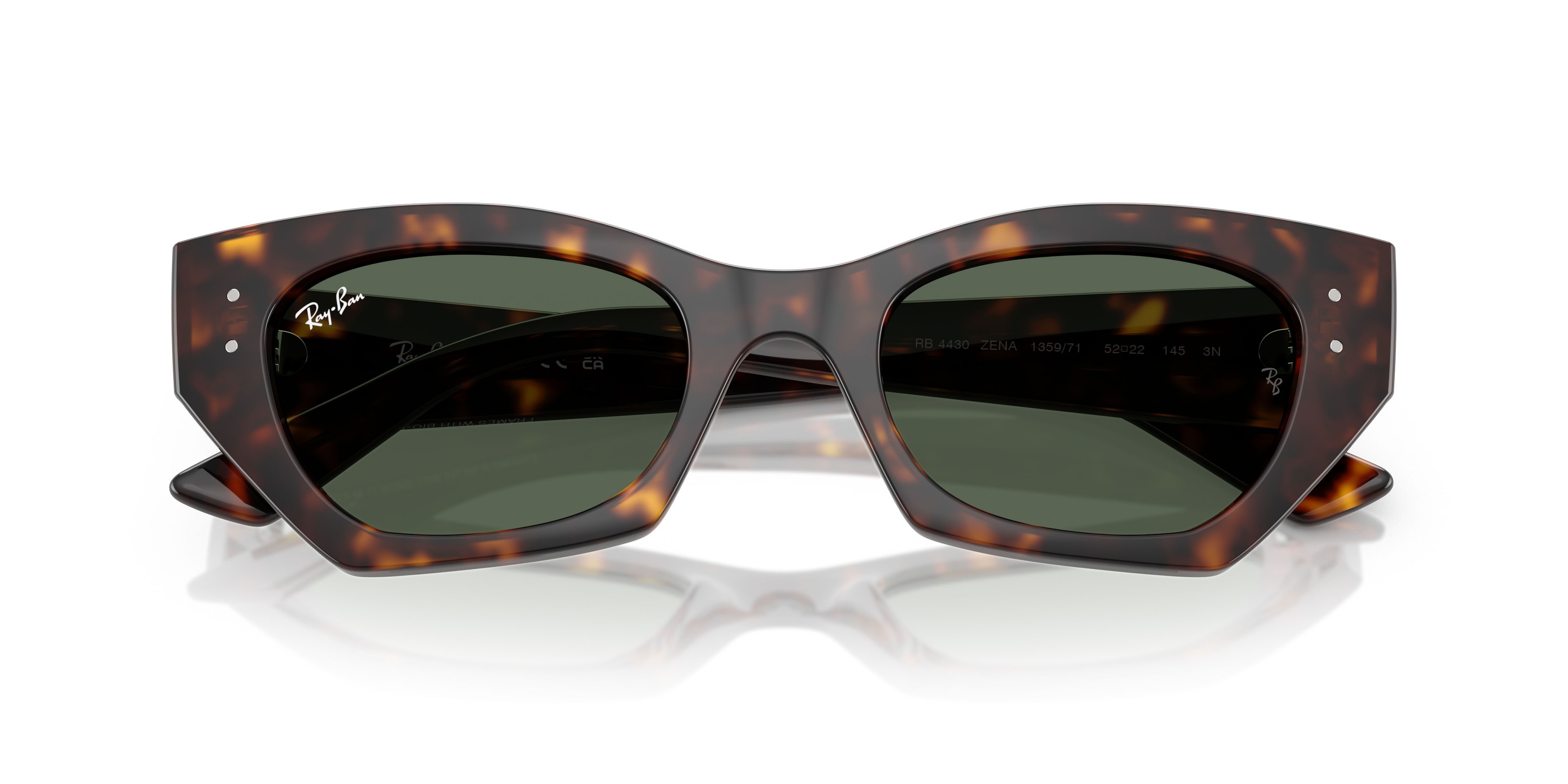 Sonnenbrillen Ray-Ban Zena RB 4430 (135971) farbe havana form unregelmäßig gläser verde scuro