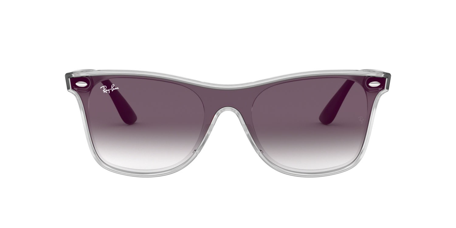 Sonnenbrillen Ray-Ban Blaze Wayfarer RB 4440N (6355U0) farbe trasparente form quadratisch gläser grigio sfumato specchiato