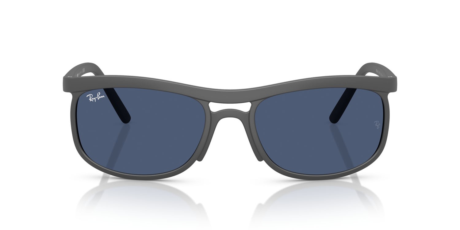 Sonnenbrillen Ray-Ban RB 4452 (601780) farbe sabbia grigio form quadratisch gläser blu scuro
