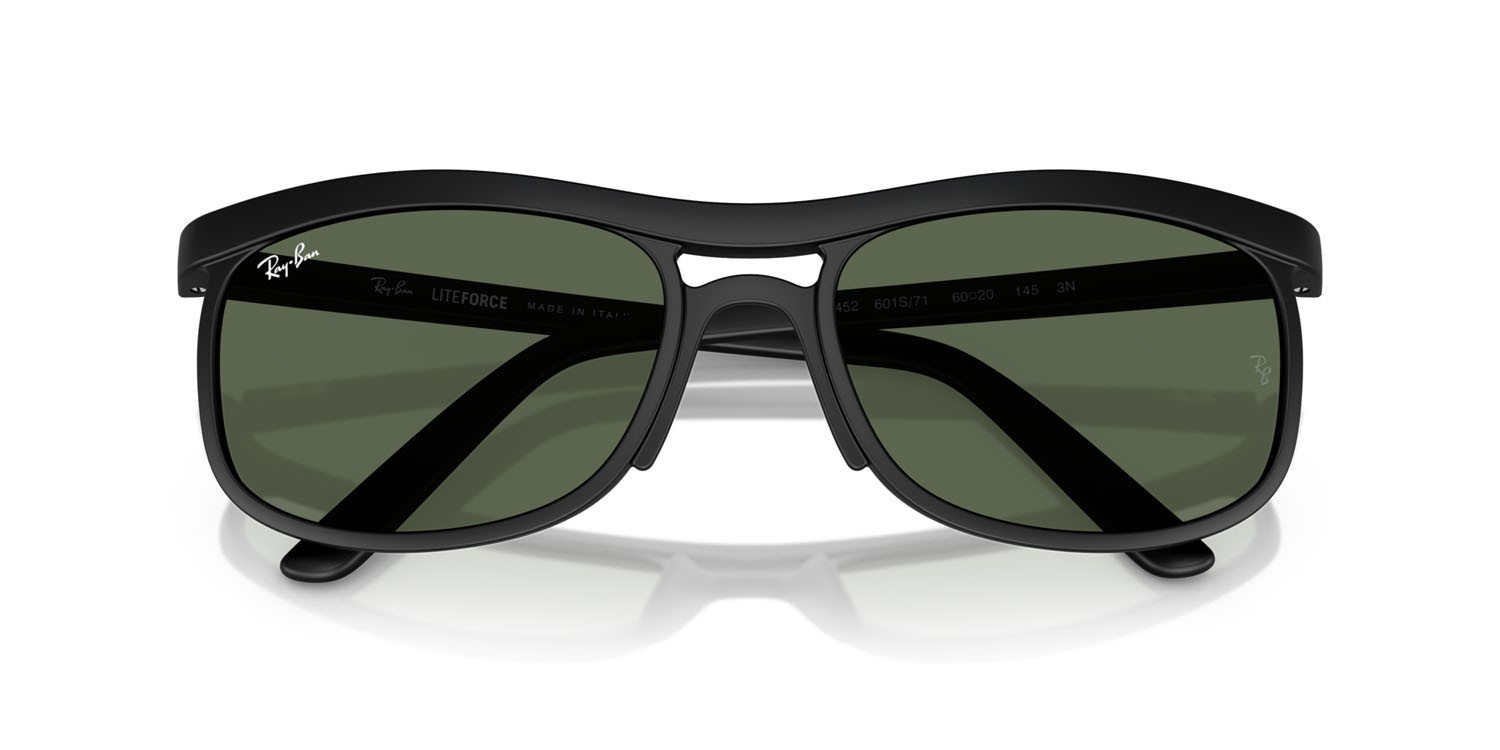 Sonnenbrillen Ray-Ban RB 4452 (601S71) farbe sabbia nero form quadratisch gläser verde scuro