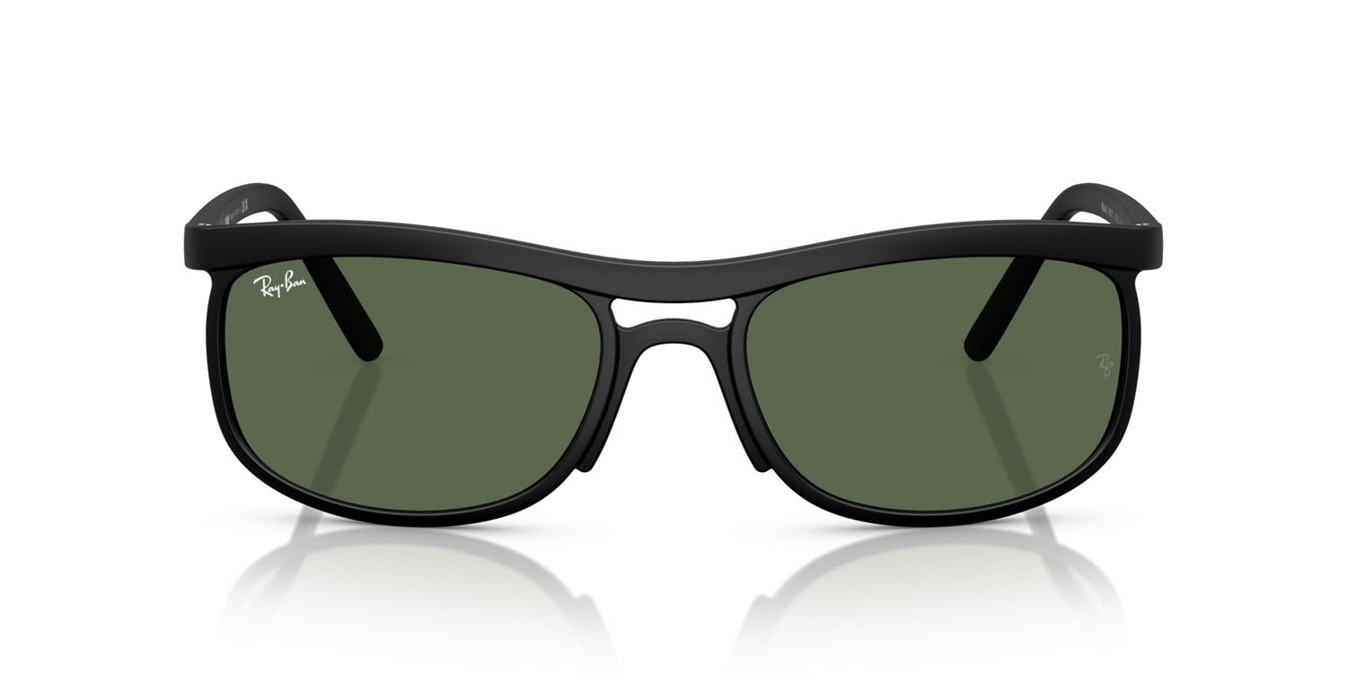 Sonnenbrillen Ray-Ban RB 4452 (601S71) farbe sabbia nero form quadratisch gläser verde scuro