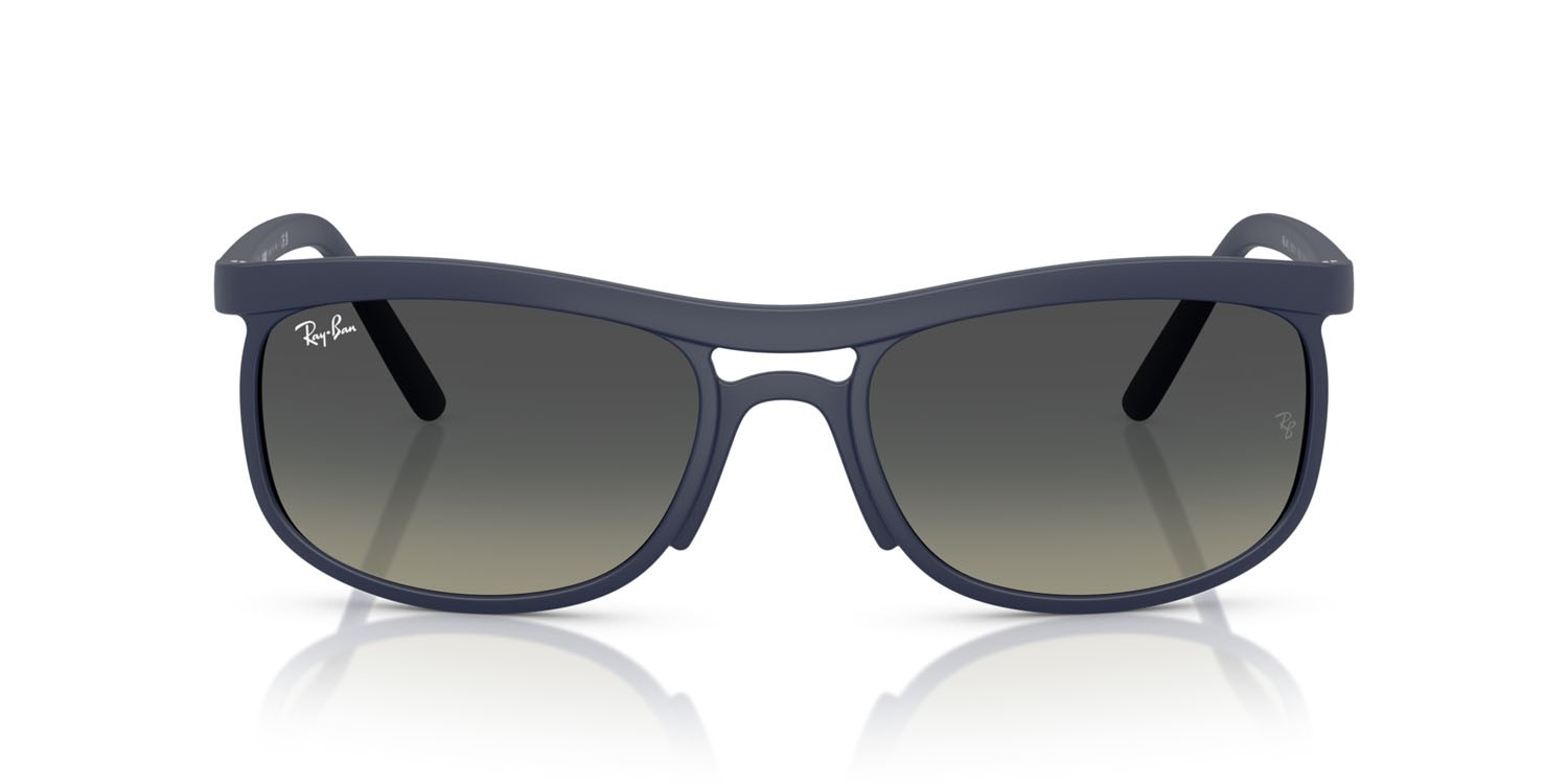 Sonnenbrillen Ray-Ban RB 4452 (633111) farbe sabbia blu scuro form quadratisch gläser grigio sfumato