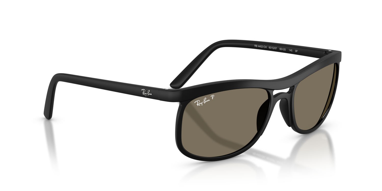 Sonnenbrillen Ray-Ban Chromance RB 4452CH (601S87) farbe sabbia nero form quadratisch gläser grey chromance