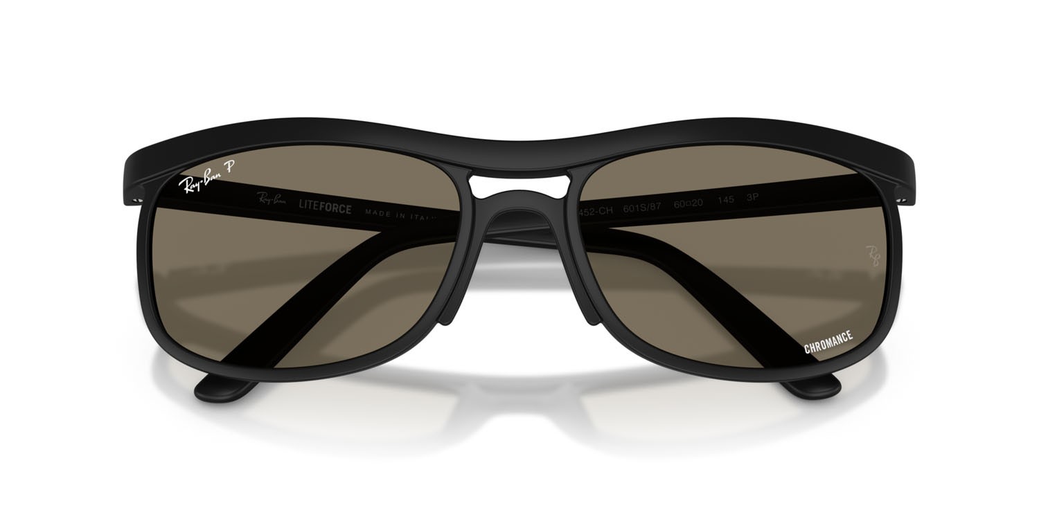 Sonnenbrillen Ray-Ban Chromance RB 4452CH (601S87) farbe sabbia nero form quadratisch gläser grey chromance