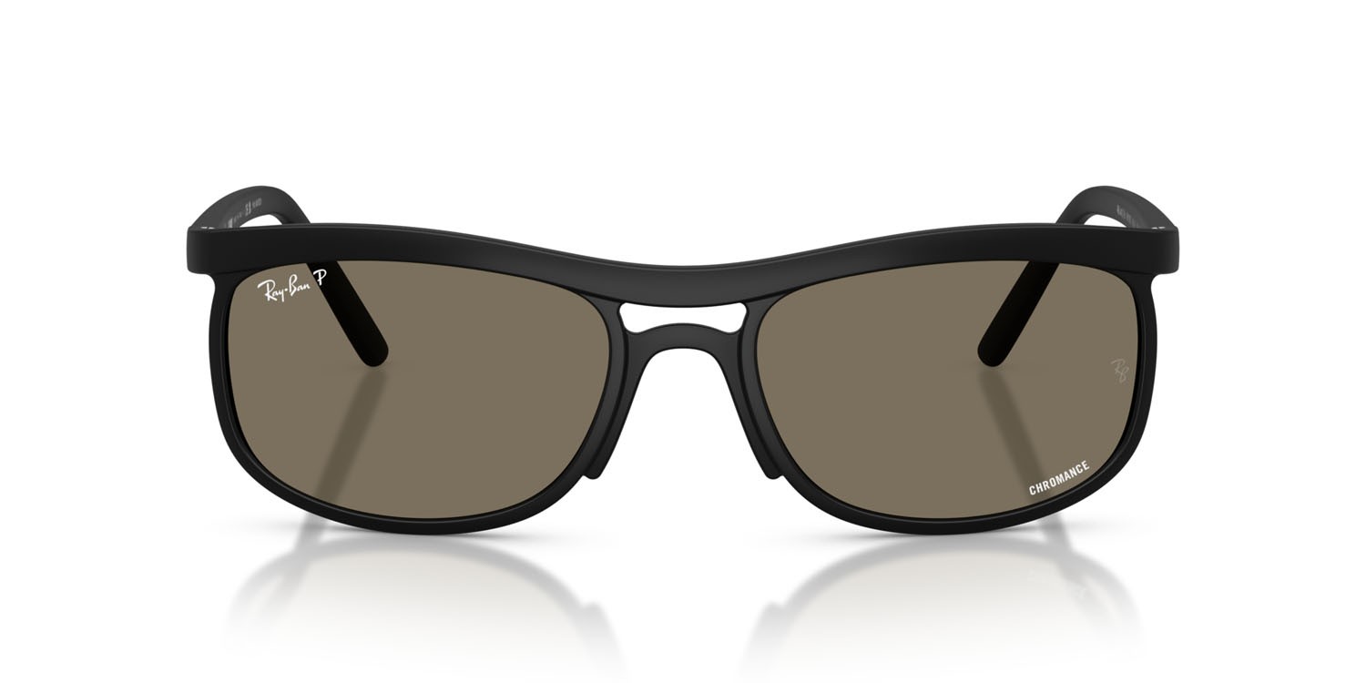 Sonnenbrillen Ray-Ban Chromance RB 4452CH (601S87) farbe sabbia nero form quadratisch gläser grey chromance