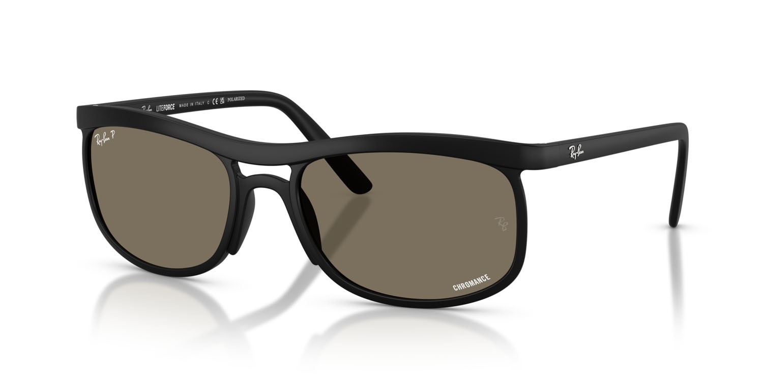 Sonnenbrillen Ray-Ban Chromance RB 4452CH (601S87) farbe sabbia nero form quadratisch gläser grey chromance