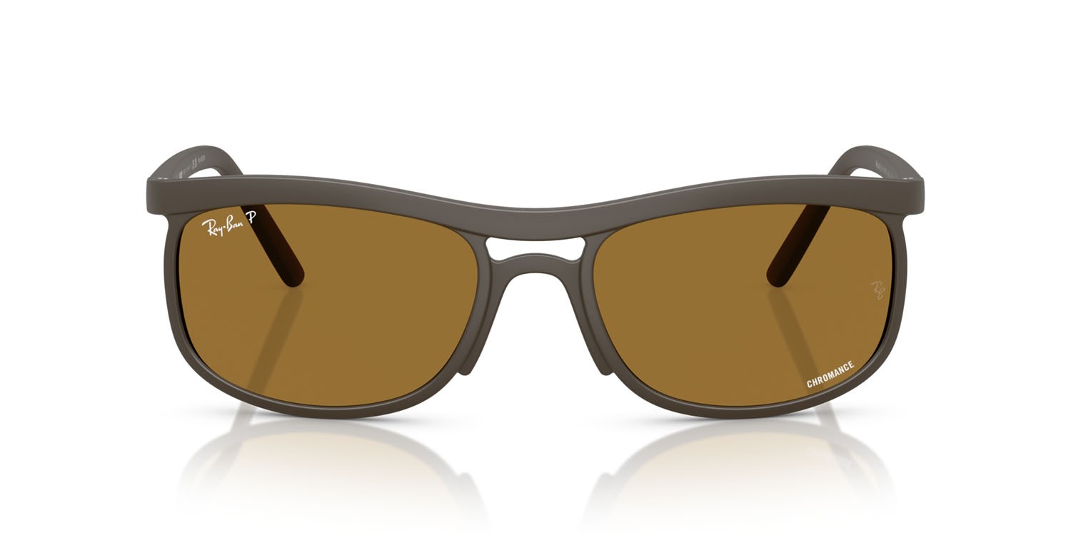 Sonnenbrillen Ray-Ban Chromance RB 4452CH (612473) farbe sabbia marrone form quadratisch gläser brown chromance