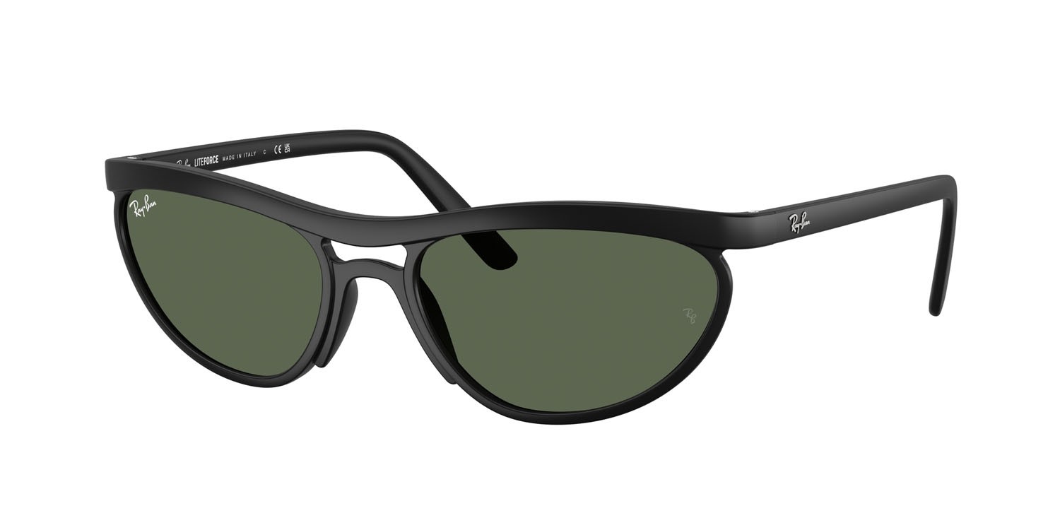 Sonnenbrillen Ray-Ban RB 4453 (601S71) farbe sabbia nero form quadratisch gläser verde scuro