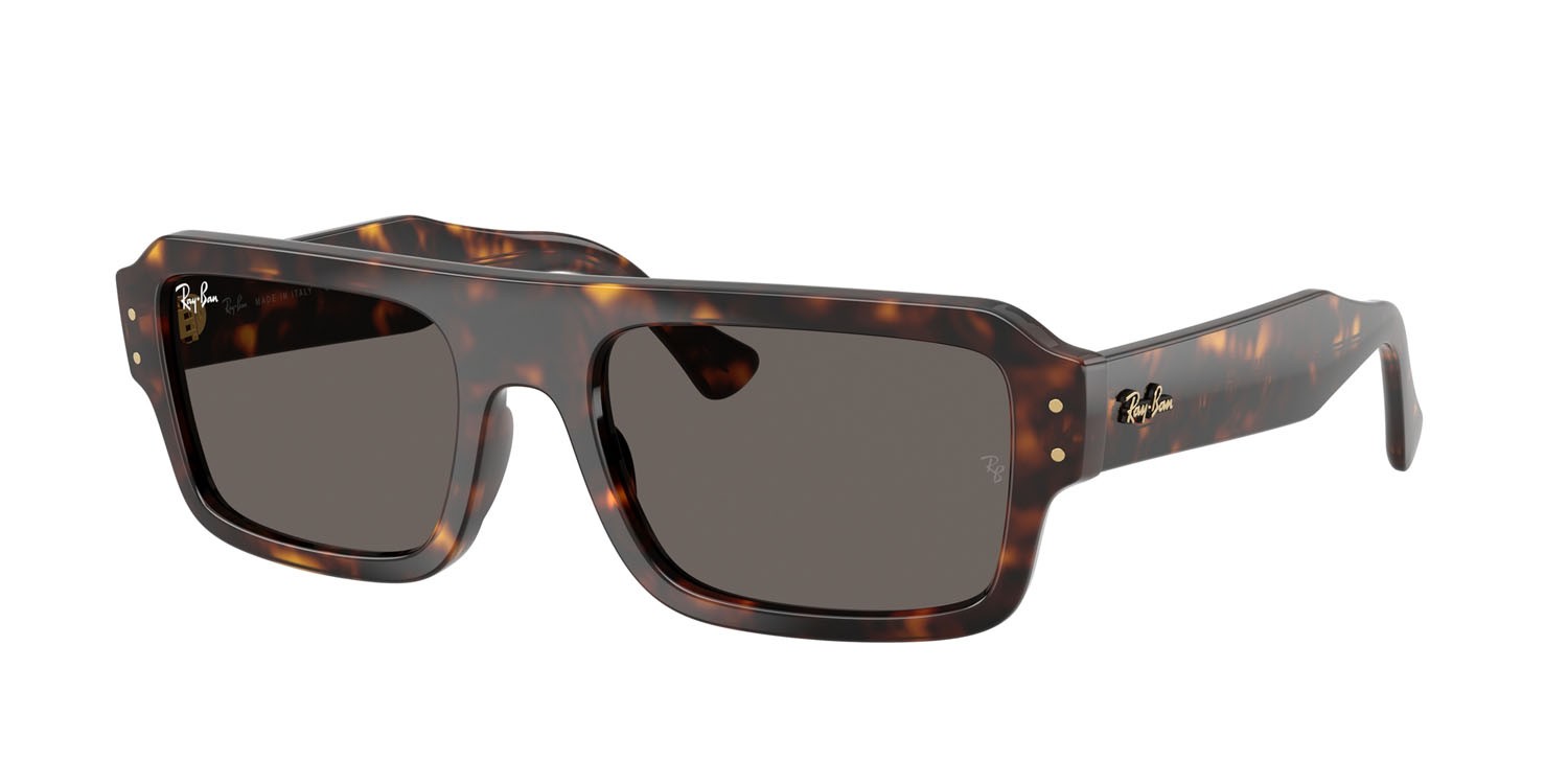 Sonnenbrillen Ray-Ban Flacko RB 4454 (1359B1) farbe havana form rechteckig gläser grigio scuro