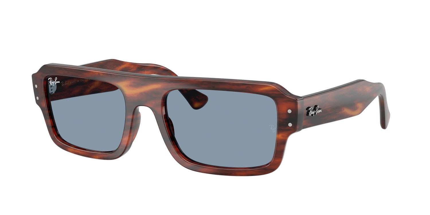 Sonnenbrillen Ray-Ban Flacko RB 4454 (139856) farbe striato havana form rechteckig gläser blu