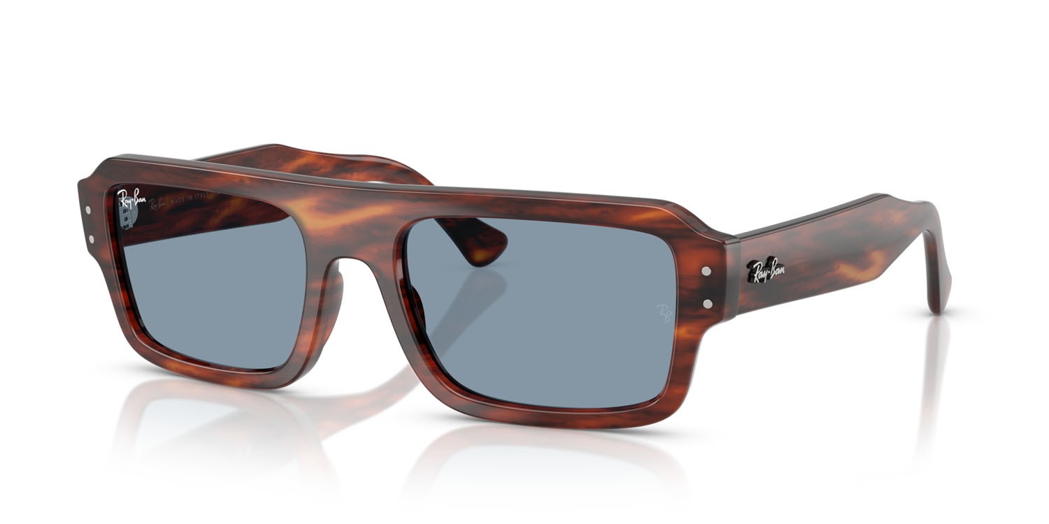 Sonnenbrillen Ray-Ban Flacko RB 4454 (139856) farbe striato havana form rechteckig gläser blu
