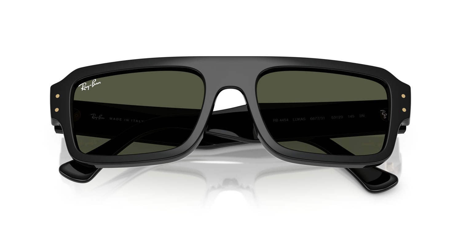 Sonnenbrillen Ray-Ban Flacko RB 4454 (667731) farbe nero form rechteckig gläser verde