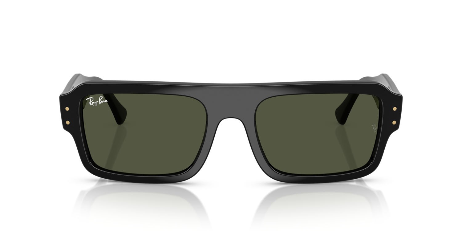 Sonnenbrillen Ray-Ban Flacko RB 4454 (667731) farbe nero form rechteckig gläser verde