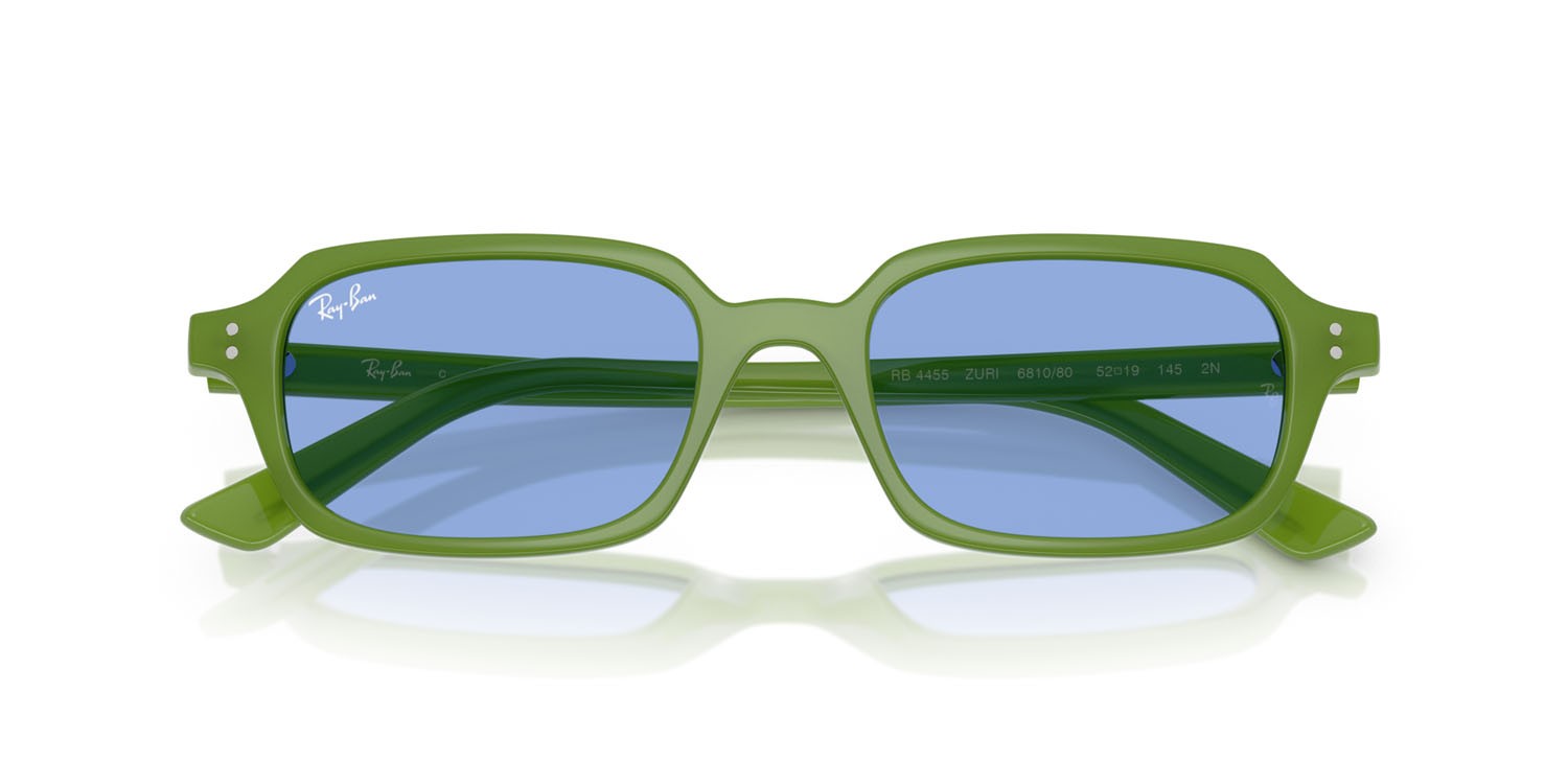 Sonnenbrillen Ray-Ban Zuri RB 4455 (681080) farbe verde cloudy jungle form quadratisch gläser blu